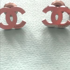 CC logo repurposed 925 silver earrings